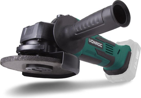 VONROC Accu-Winkelschleifer - VPower 20V - Ø115MM - Inkl. Seitengriff & Tasche - Ohne Akku & Ladegerät
