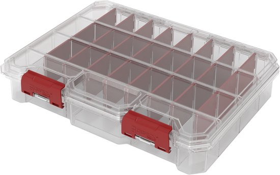 QBRICK SYSTEM Organizer Compact Set 1 B – 4-teilig – Sortimentsboxen mit Facheinteilung – Transparent