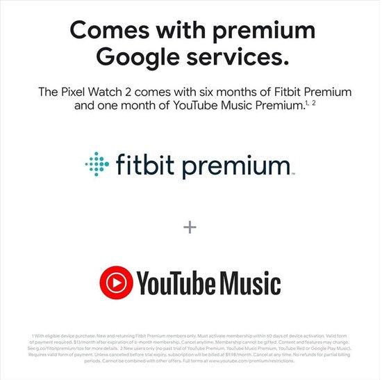 Google Pixel Watch 2 - Silbernes Gehäuse - Blaues Sportband - GPS - 5ATM - Fitbit-Funktionen - 24 Stunden Akku - AMOLED-Bildschirm