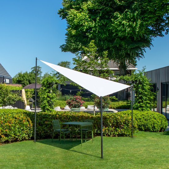 VONROC Premium Schattentuch - Dreieck - ∆ 360 cm - wasserabweisend - Weiß - inkl. Aufbewahrungsbeutel und Befestigungsschnur