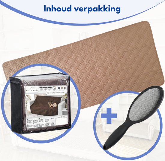 Hilvard - Hundedecke - Katzendecke - Sitzbankschoner - Hundedecke Auto-Rücksitz - Geeignet für Sofa, Auto und Bett - Sand - 76 x 127cm - Hundedecke - Hundematte