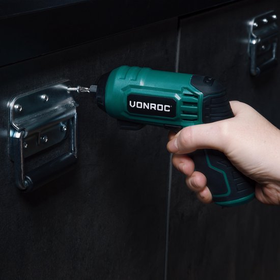 VONROC Akkuschrauber - 4V - Inkl. 14-teiligem Bit-Set, USB-C-Ladekabel und Aufbewahrungstasche