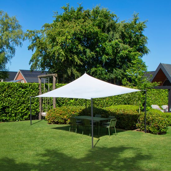 VONROC Premium Schattentuch - Quadratisch - 360x360 cm - Wasserabweisend - Weiß - inkl. Aufbewahrungsbeutel und Befestigungsschnur
