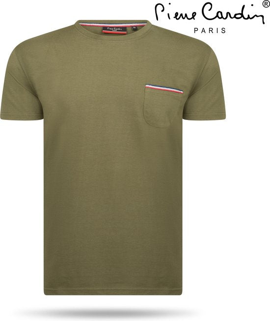 Pierre Cardin - T-Shirt für Männer - Rundhalsausschnitt - Armee
