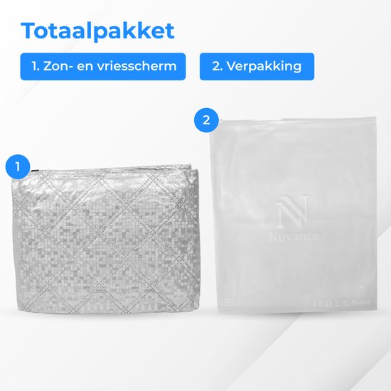 Nuvance - Frostschutzdecke Auto - Sonnenschutz Auto Windschutzscheibe - 100 x 145cm - Eisdecke Auto - Windschutzscheibe Abdeckungen - Autozubehör