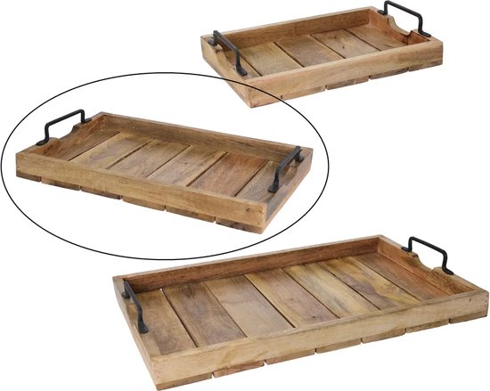 Serviertablett – Holz – rechteckig – 46 x 31 x 5 cm