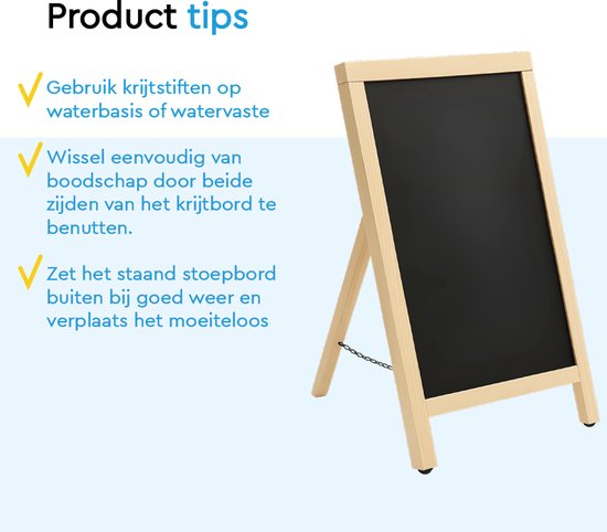 BRASQ Chalkboard Blank - 55x 85 CM - Chalkboard - Werbeschild - Bürgersteigschild - Einseitig - für Innen und Außen - Gastgewerbe