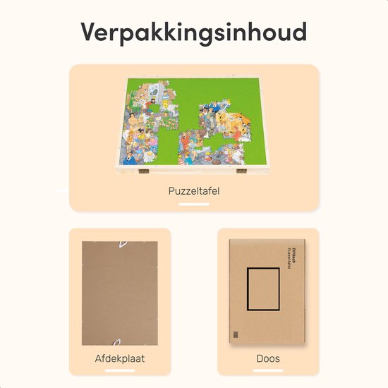 Diydash Verstellbares Puzzlebrett - Für 1000 Teile - Ergonomisches Design - Braunes Holz