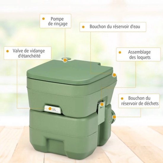 Laodikya Home Camping Toilette Reisetoilette Tragbare Chemische Toilette 20L + 12L