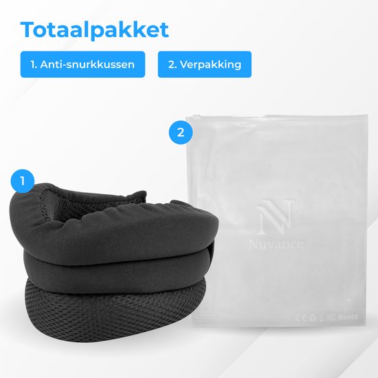 Nuvance - Anti Snore Neck Brace - Halskragen - Anti Snore Pillow - Inklusive eBook - Neck Brace - Reduziert Schnarchen - Neck Band - Anti Snore Produkte - Besserer Schlaf