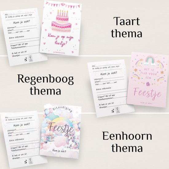 Systemyze 15x Einladung Kinder Party Mädchen - Geburtstag Einladungskarten - Einhorn Thema - A6 Format
