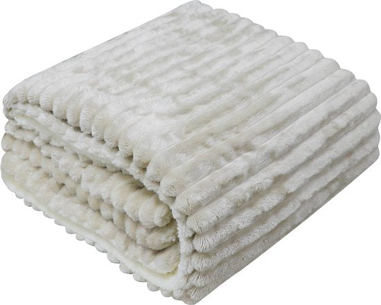 STAUS&BACH Heizdecke 3XL - 2-Personen-Oberdecke - Doppelseitige Fleece Sherpa Wärmedecke - Beige - 180x160 cm PowerNap