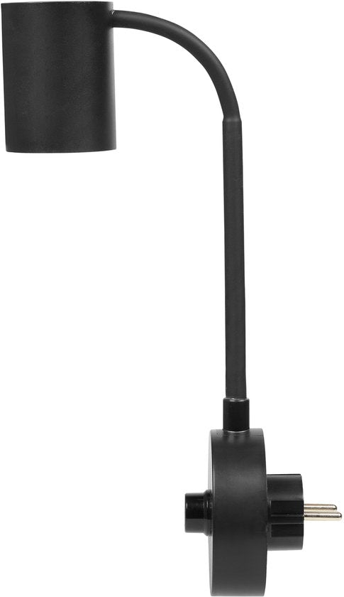 Smartwares IDE-60066 - Dimmbares warmweißes Nachtlicht - 2700-3000K - 200 Lumen - Flexibler Hals - Direkt in die Steckdose - Schwarz - Leselicht / Stimmungslicht