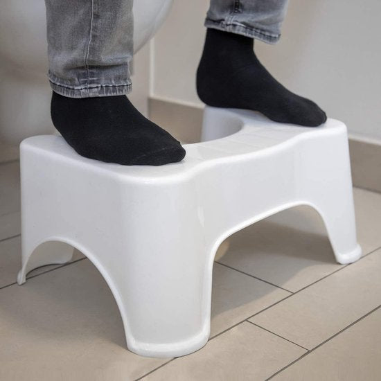 FUCHSI Toilettenhocker – 17 cm – Zur Unterstützung bei Verstopfung – Weiß
