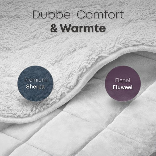 CozySense® Gewichtsdecke 6 kg - Gewichtsdecke - Gewichtsdecke - GLASS-Flow® Druckverteilung - 135x200 - Flanell Samt & Sherpa - Hypoallergen - Weiß