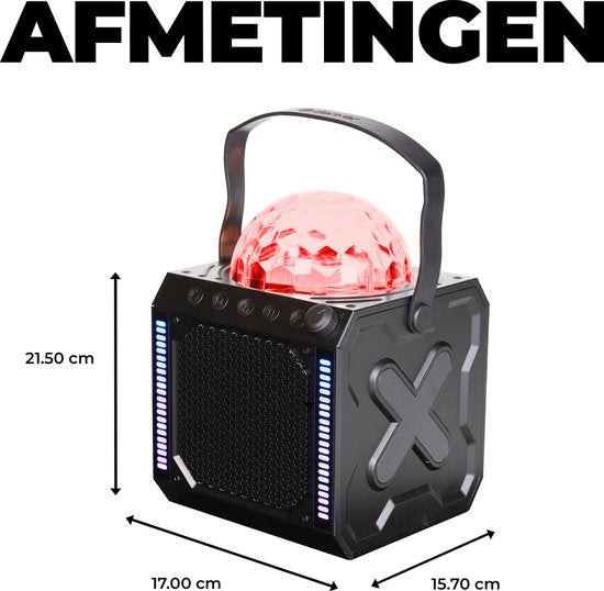 Denver Karaoke Set Kinder & Erwachsene - Disco Lights - Bluetooth - Inkl. Mikrofon - Lautsprecher Party Box - Party Box - BTM618