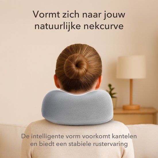 SKYCASES Travel Essentials - Nackenkissen-Set 3-teilig - Ergonomisches Memory Foam Reisekissen mit Augenmaske und Ohrstöpsel - Ideal für Flugzeug, Auto und Zug - Kompakt und luxuriös - Hellgrau