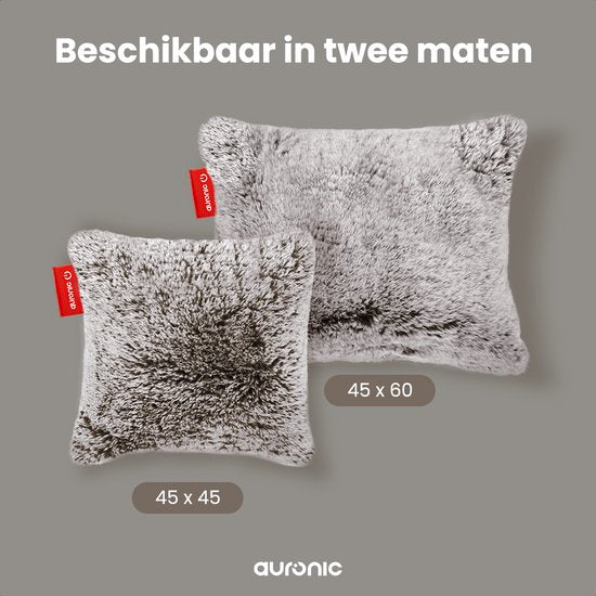 Auronic Wärmekissen - Teddy - 45x60 - Kabellos - Wiederaufladbar - Elektrisches Kissen - Infrarot - Grau
