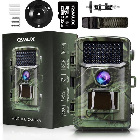 CAMUX Professional Wildlife Kamera - 16MP - Mit Nachtsicht - Inkl. 32GB SD Karte