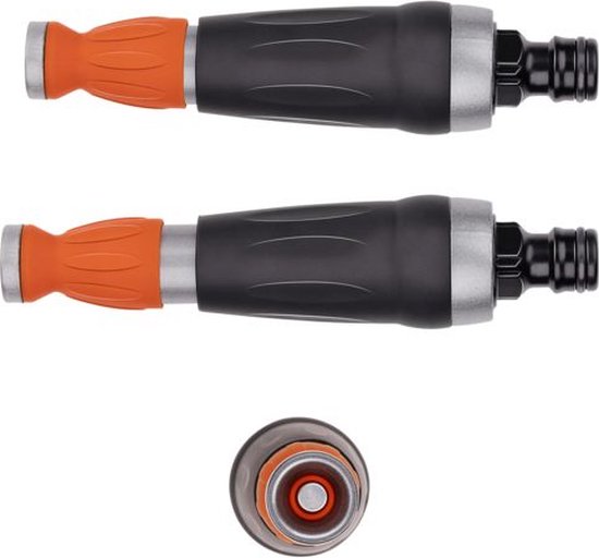 BLACK+DECKER Verstellbare Düse - Sprühpistole für Gartenschlauch - Einstellbarer Wasserdurchfluss - 12 x 3.5 x 3.5 CM - Orange/Schwarz