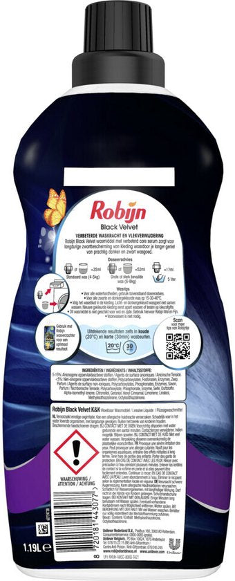 Robijn Klein & Krachtig Waschmittel Black Velvet - 34 Wäschen - 1,19 Liter