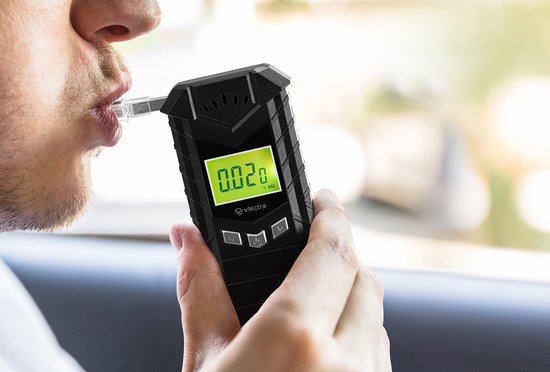 Vlectro digitaler Atemalkoholtester - USB wiederaufladbar - Mundstücke enthalten - Kompaktes Design