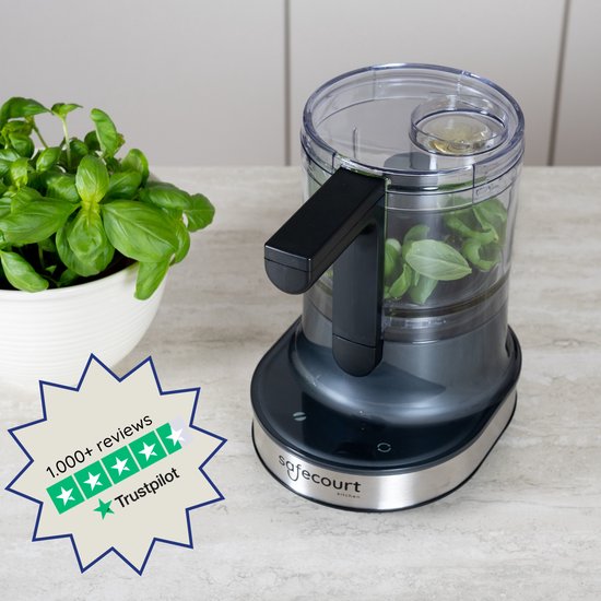 Safecourt Kitchen Chopper - Lebensmittelzerkleinerer - Schwimmende Klingen - Eiscremezerkleinerer - 700ml - Schwarz/RSF