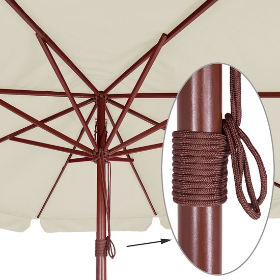 Kingsleeve Sonnenschirm 330 cm – UV-Schutz 80+ – Wasserabweisend – Cremefarben