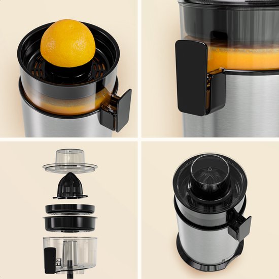 KitchenBrothers Zitruspresse - Manuell - Mit Ausguss - 0.5L - Edelstahl