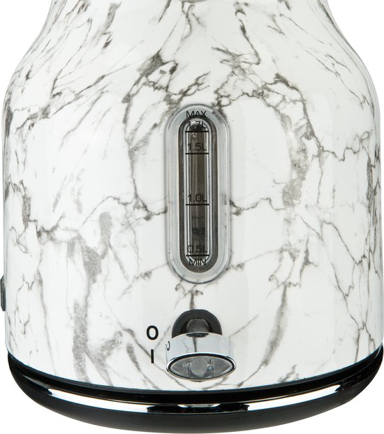 Marmor-Wasserkocher retro - Marmor-Druck - Schnurlos zu bedienen - Metall - Anti-Verbrühungs-Wasserfilter - geräumige 1,7L Kapazität für 8 Tassen Tee - BPA frei