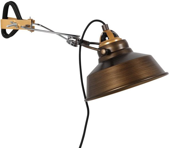 Bronze-Wandleuchte Nove 1320BR mit E27-Fassung, 190 cm langem Kabel und Schalter, im Industriedesign, von der Marke Mexlite, aus Metall und Kunststoff