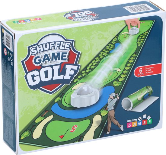Lifetime Games Shuffle Bowling Tischspiel - Komplettes Kegelset - Thema Golf - 90 x 20 x 3 cm