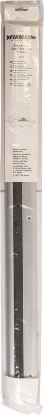 Fixman Tochtstrip - Zugluftstopper - silber - Aluminium - 91 x 8 cm - Türzugstopper