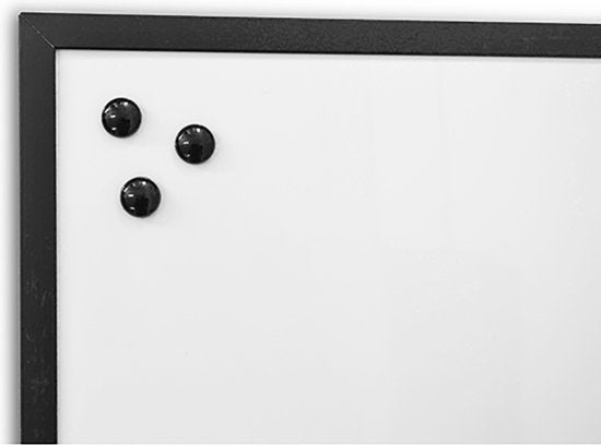 Whiteboard schwarzer Rahmen 40 x 60 cm mit Marker und Magneten