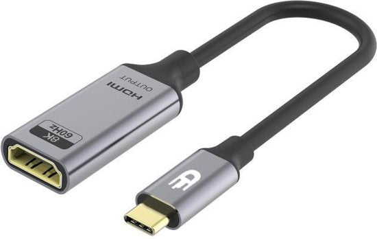 Drivv. USB C zu HDMI Adapter - Unterstützt 8K 60Hz - Typ C zu HDMI - Thunderbolt 3 - Grau