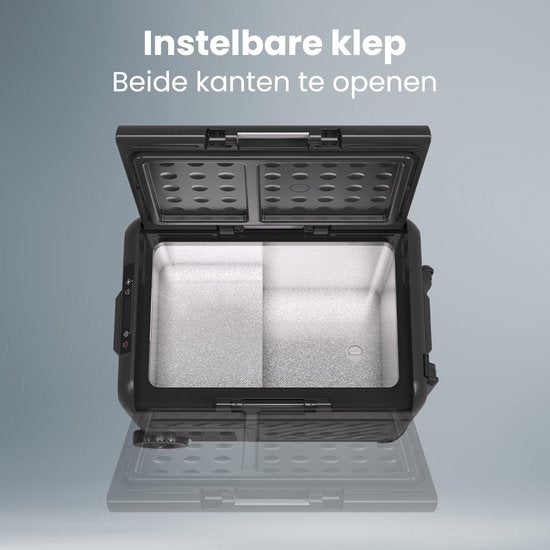 Auronic Electric Cool Box - Kompressor - Mit Rädern - 12V 230 Volt - Auto - 40L - Kühlbox - Schwarz/Grau