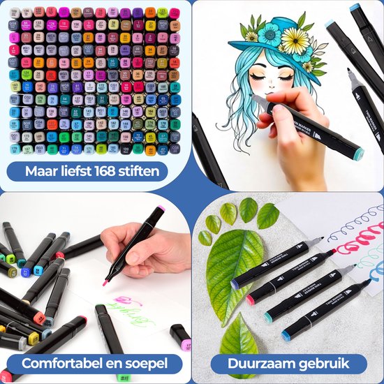 Roegaarden Twinmarkers 168 Stück - Marker - Alkoholmarker - Einfache Lagerung