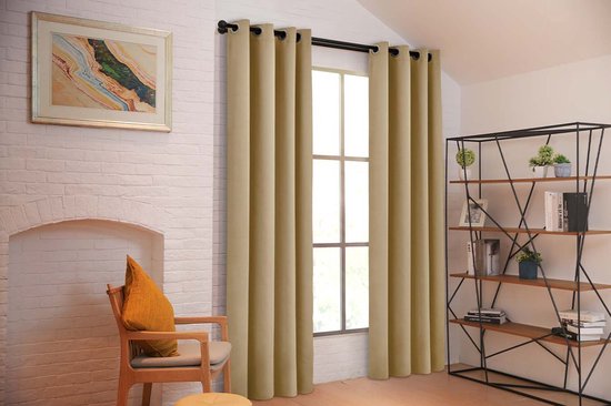 Larson - Luxushotel Verdunkelungsvorhang - mit Ringen - 3m x 2.5m - Light taupe