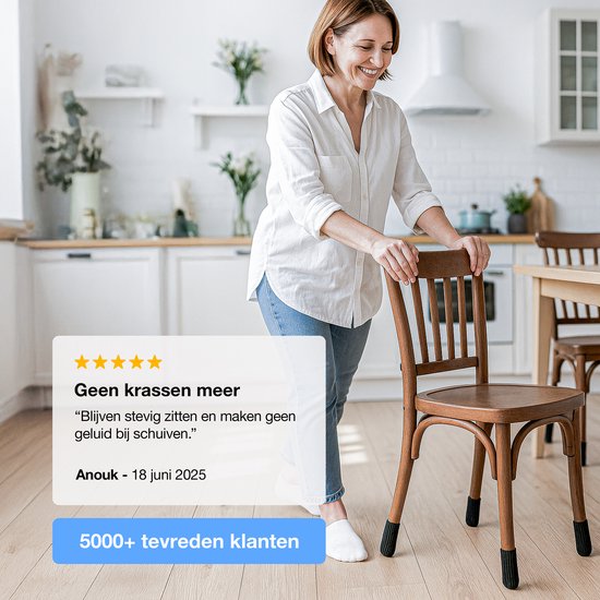 Luft Stuhlbeinschoner - 24 Socken - Mit Anti-Kratz-Filz - Bodenschutz - Stuhlschoner - Rund - Stretch - Schwarz - Stuhlsocken - Kappen für Stuhlbeine - Beine für Möbel