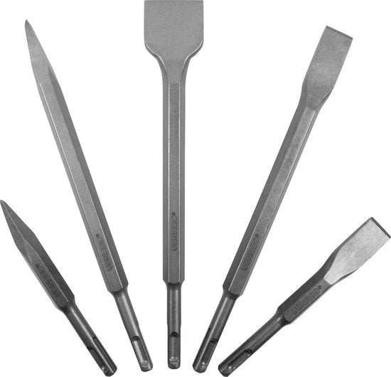 VONROC Bohr- und Meißelsatz SDS-Plus - 17-teilig - Universal - Koffer inkl. Bohrer, Spitz- und Flachmeißel