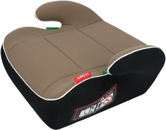Carkids I-Size Sitzerhöhung Sam – Entspricht der Norm I-Size R-129 – Für Kinder von 125–150 cm – Abnehmbarer und waschbarer Bezug – Flexible Montage – Taupe/Schwarz