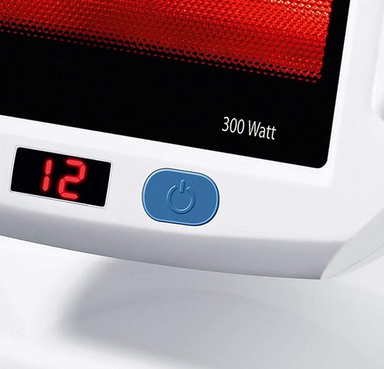 Sanitas SIL 45 Infrarotstrahler - XL-Keramikglasplatte 30 x 40 cm - 300 Watt - Timer - 100% UV-Blocker - Belüftung - Abschaltautomatik - Kabelaufbewahrung im Sockel - Medizinisch zertifiziert - Inklusive Schutzbrille - 2 Jahre Garantie