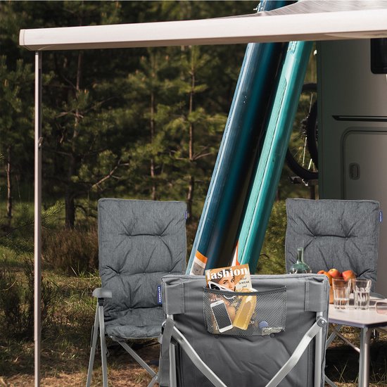 TRVLMORE Campingstühle Luxus - klappbar - 2er-Pack - 150KG Tragkraft - Inkl. Tragetasche - Klappstuhl - Campingstuhl - Klappstuhl - Grau