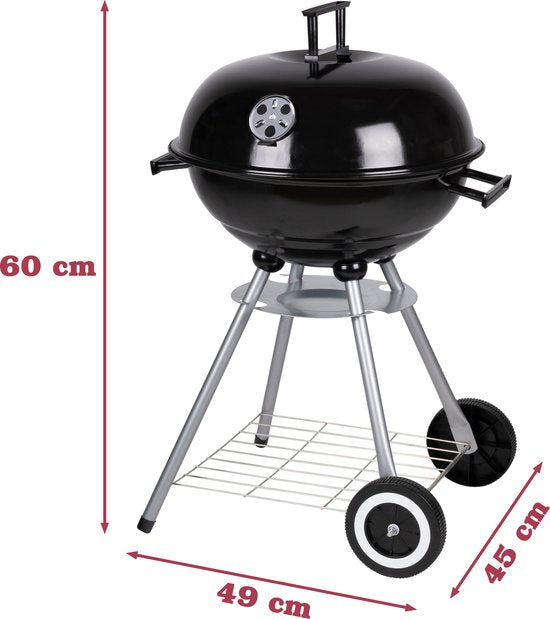 Lone Star Barbecue - Holzkohle-BBQ - Kugelgrill - isolierte Griffe - Belüftungssystem - herausnehmbare Ascheauffangschale