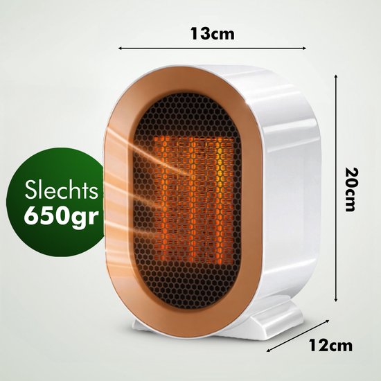 Travelhawk Electric Heater - Keramik-Heizung - 3 Stufen - 1200W Heizung - Elektrische Heizung mit LED-Anzeige - Rotierend - Schwarz
