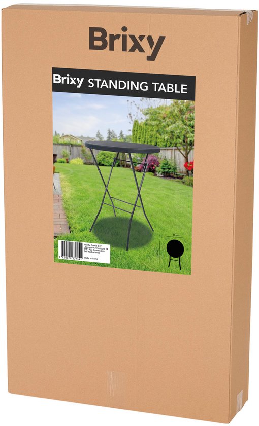 Brixy 2x Stabiler Schwarzer Bartisch - Partytisch - Stabil und wetterfest - Zusammenklappbar - 80cm x 110cm - Party