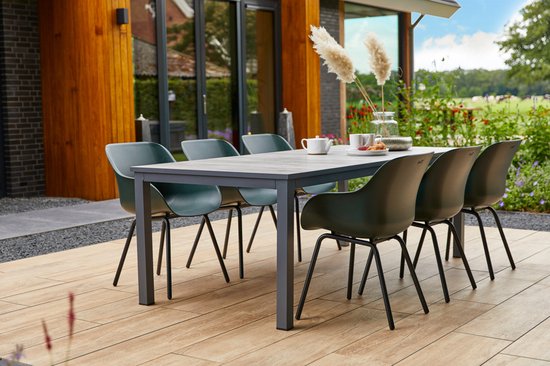 Hartman Sophie elegance Gartenstuhl - Dunkelgrün - 2er Set - schwarzes Rondo Gestell