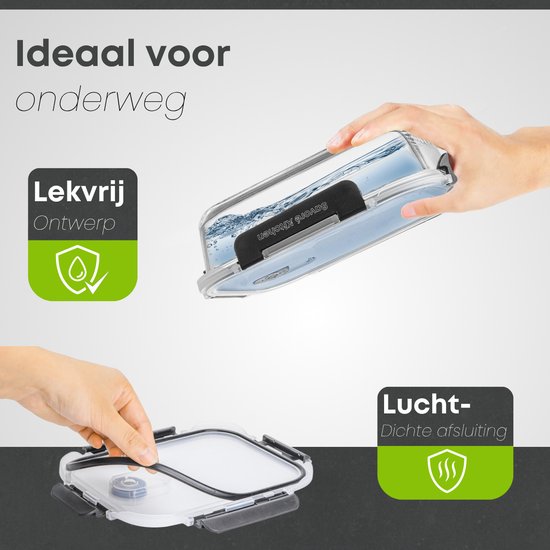 Savoré Küche Aufbewahrungsschalen Set - mit Dampf Deckel - Mahlzeit Prep Trays - Gefrierschrank Trays Glas - luftdicht - 10 Stück - 1040 & 380 ML