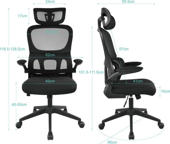 VVD - Schreibtischstuhl - Bürostuhl - höhenverstellbar - ergonomisch - schwarz