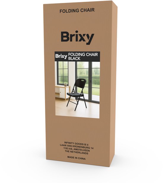 Brixy Klappstühle - 4er-Set - Klappstuhl-Set - Heavy Duty - Wetterfest - Klappstühle - 47 x 54 x 87 CM - Schwarz